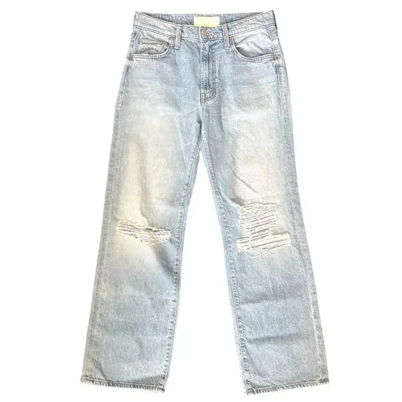 Mother Superior Mid Rise Rambler Zip Flood Jeans Ripped Off Size 27 - Picture 3 of 11